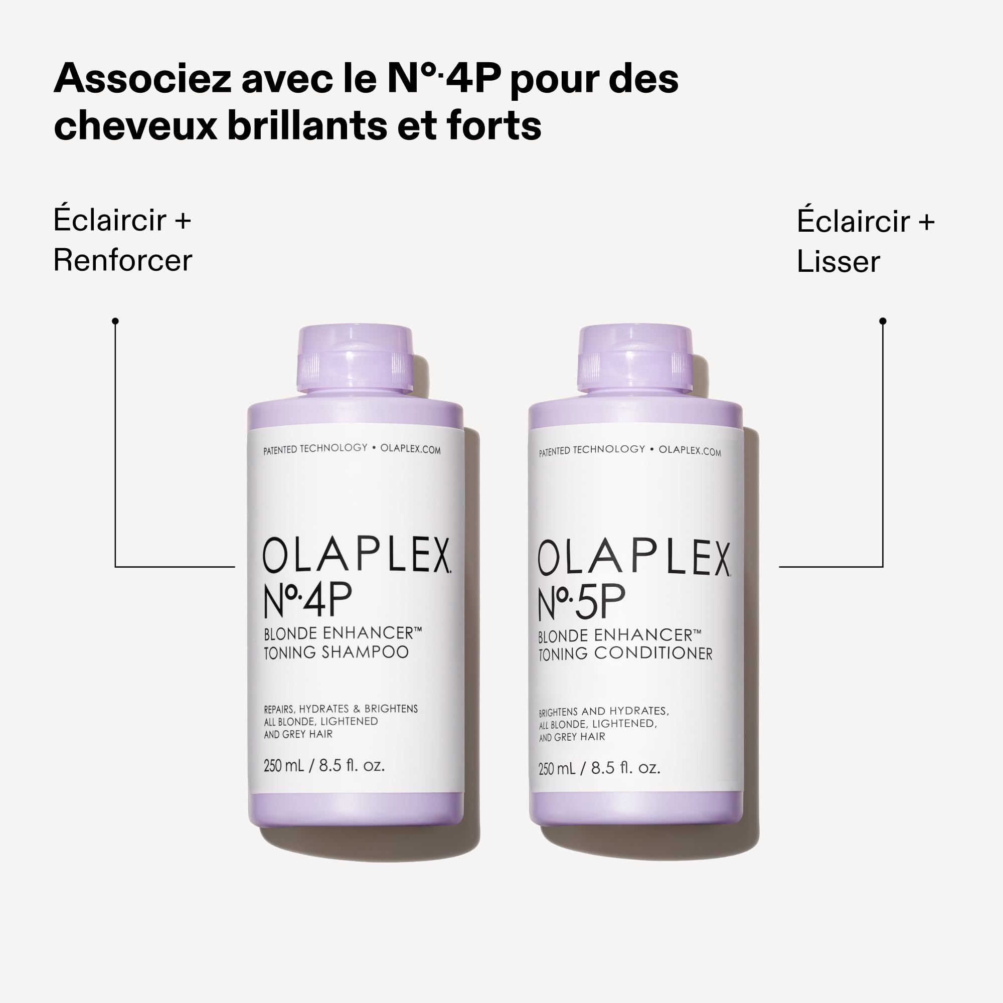 Olaplex No 5P Après-Shampoing Violet Révélateur de Blonde, Répare, Hydrate et Illumine Tous les Cheveux Blonds, Éclaircis et Gris, Sans Sulfate, 250ml