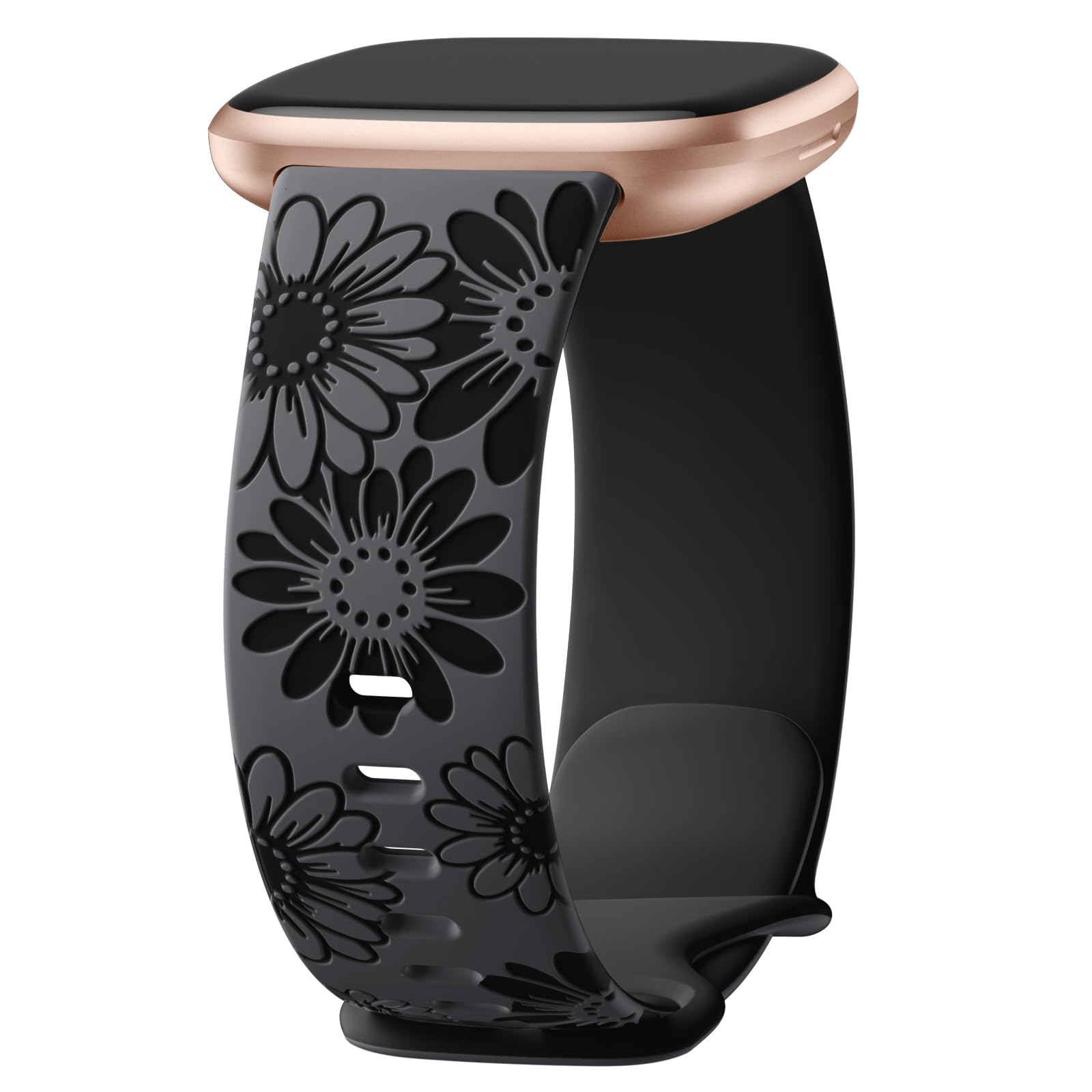 GEAK Sunflower Engraved Compatible with Fitbit Versa 4 3 Sense Bands Women