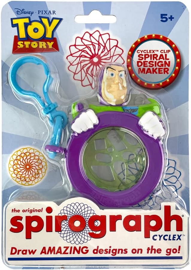 SpirographCyclex Clip Buzz Lightyear - Disney - The Easy Way to Make Countless Amazing Designs - Rotating Stencil Wheel - Travel Ages 5+, Multi