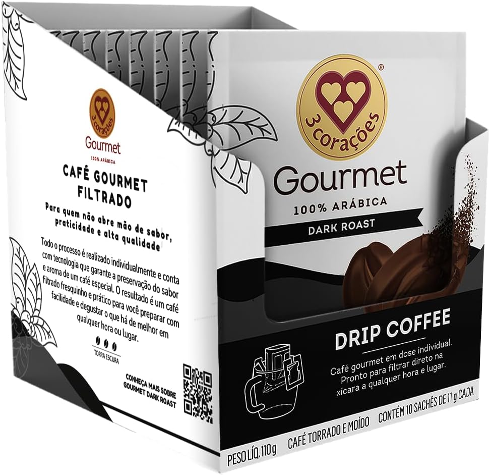 3 Corações Drip Coffee Gourmet Dark Roast