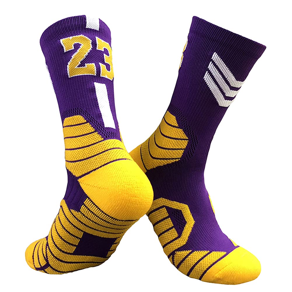 GecaitezAthletic Socks Basketball Crew Socks-Cotton Moisture Wicking Socks For Football & Running 1-Pair Unisex
