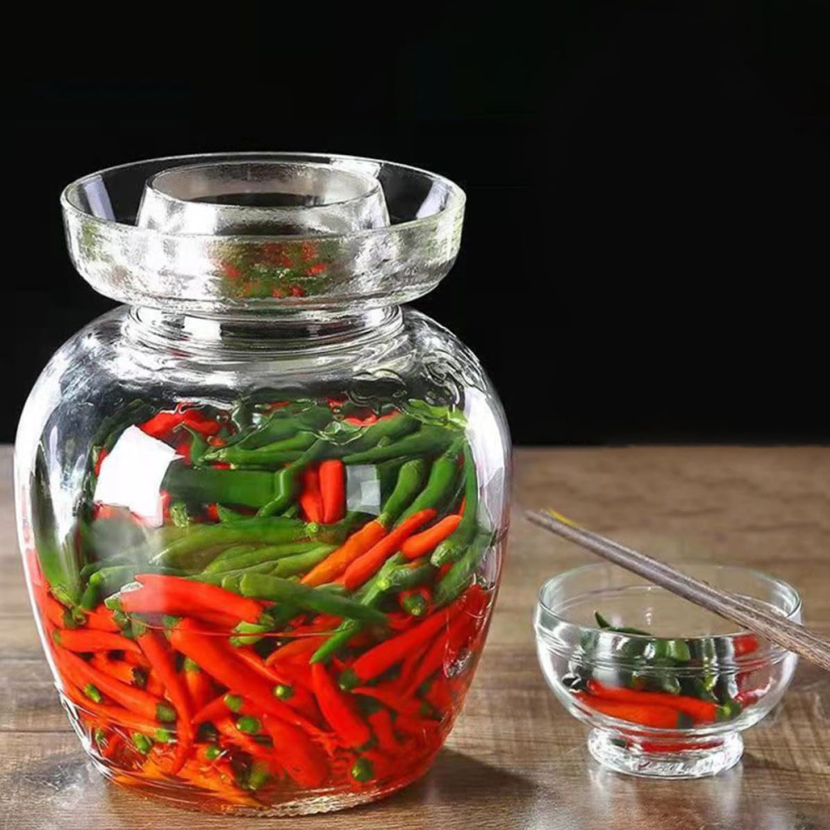 Barattolo e Conservazione Alimentare in Vetro per Fermentazione da 2,5kg Coperchio Ermetico, Superficie Liscia e Confezione Pratica Stili multipli per Ristorante Stili multipli