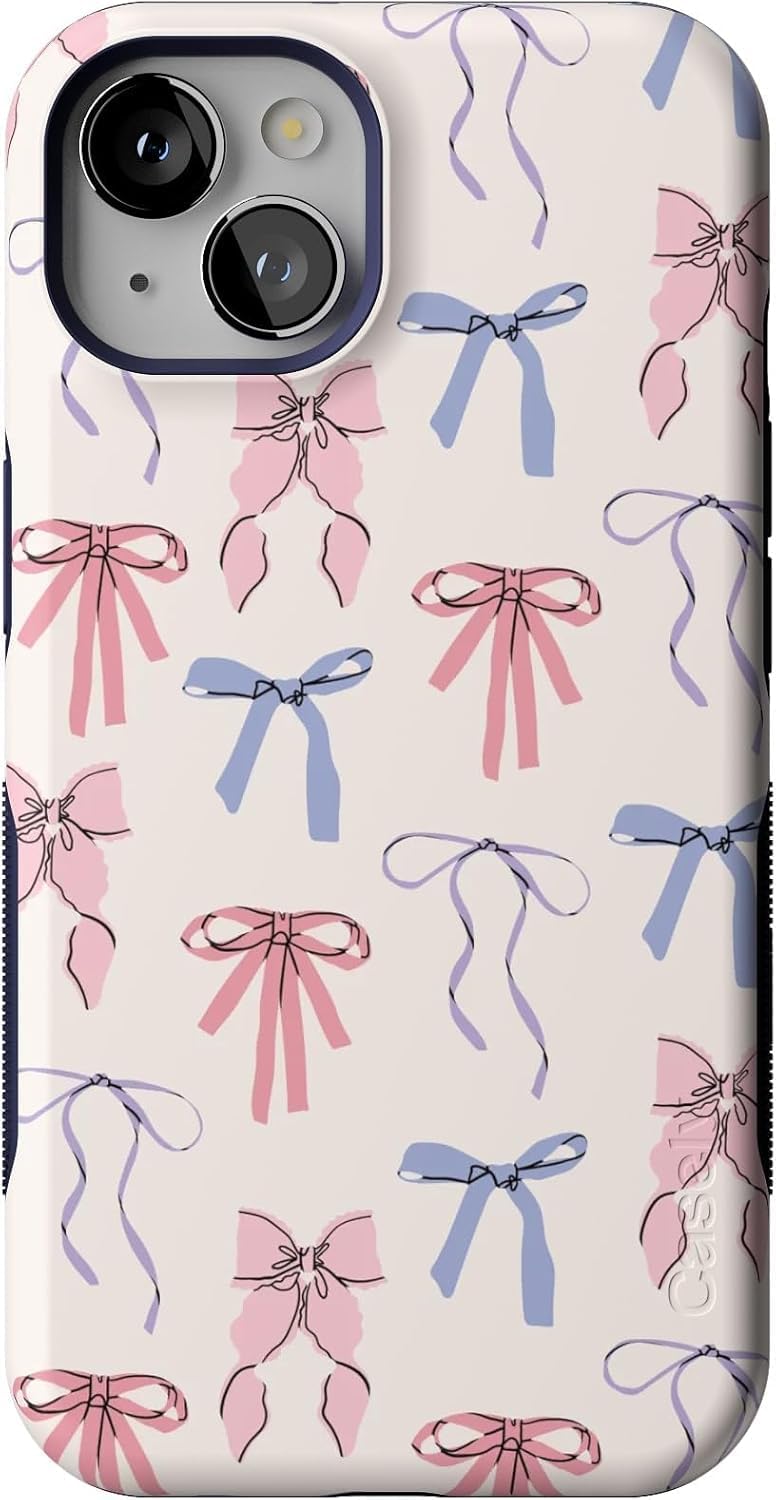 Casely iPhone 13 Case | Coquette Girlie | Pastel Bows | Compatible with MagSafe | Bold Protective Design