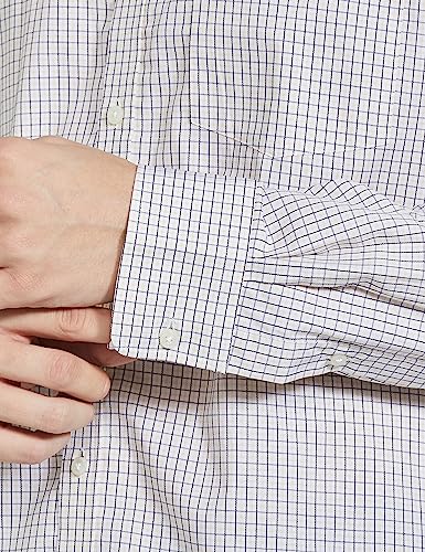 Image of Park Avenue Slim Fit Pure Cotton Checks Pattern Semi Cutaway Collar Formal Shirt