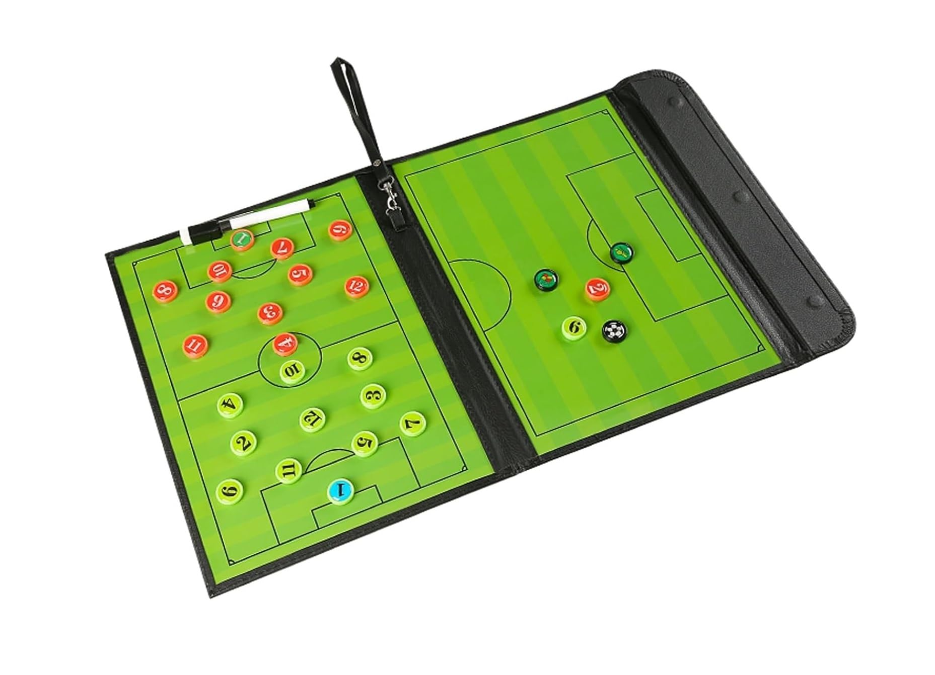 Lavagna tattica da calcio portatile, Marcatori magnetici for lavagna da calcio cancellabili a secco Pezzi degli scacchi Capovolgi pagina 20,8x12,2 pollici