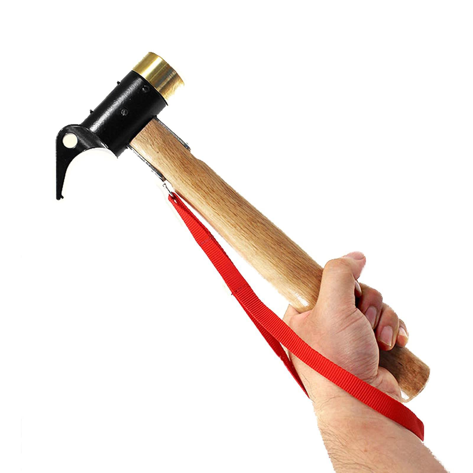 Amazon | ペグハンマー 黄銅製 ヘッド 木製 ハンドル テントハンマー