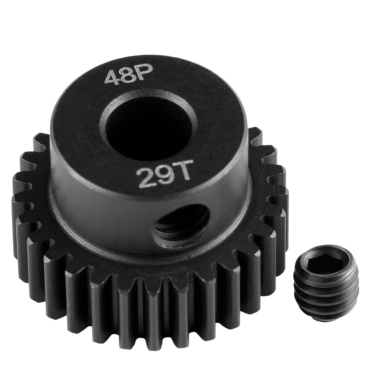 Runup Steel 48P 5 mm Bore Sprocket Motor Gear 17-29T for Arrma HPI Kyosho Losi Axial Tra-xxas Tamiya 1/5 1/6 1/8 1/10 RC Car Monster Truck Buggy (29T)