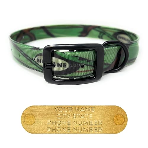 Miniatura 2 de Regal Dog Products Large Camo Hunting Dog Collar with Custom Engraved Name Plate & Black Hardware  Waterproof Personalized Dog Collars for Big & XL