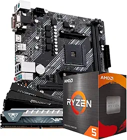 Kit Upgrade AMD Ryzen 5 5500 Placa Mãe A520M DDR4 Memoria RAM 16GB (2x8GB) 3200MHz DDR4