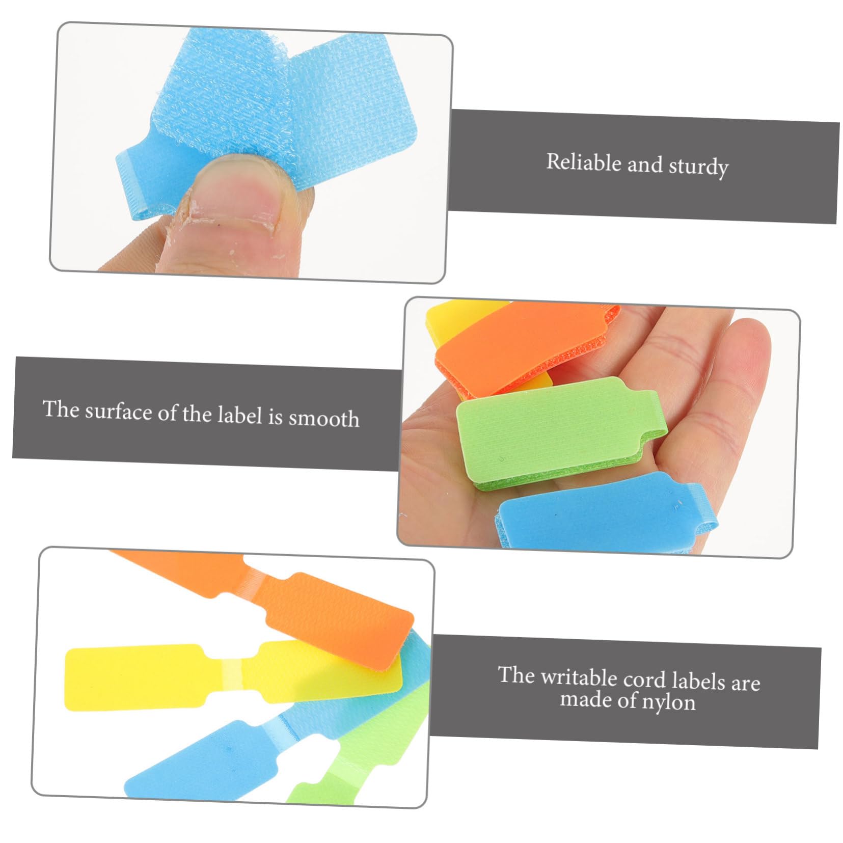 Uonlytech 250pezzi Etichette Per Cavi Riutilizzabili Design Con Chiusura Facili Da Scrivere e Rimuovere Identificazione Cavi Multi-colore Per Casa e Ufficio