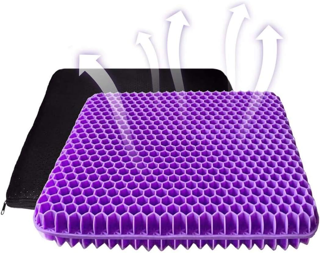 Purple Gel Seat Cushion, for Long Sitting Double Thick Gel Seat