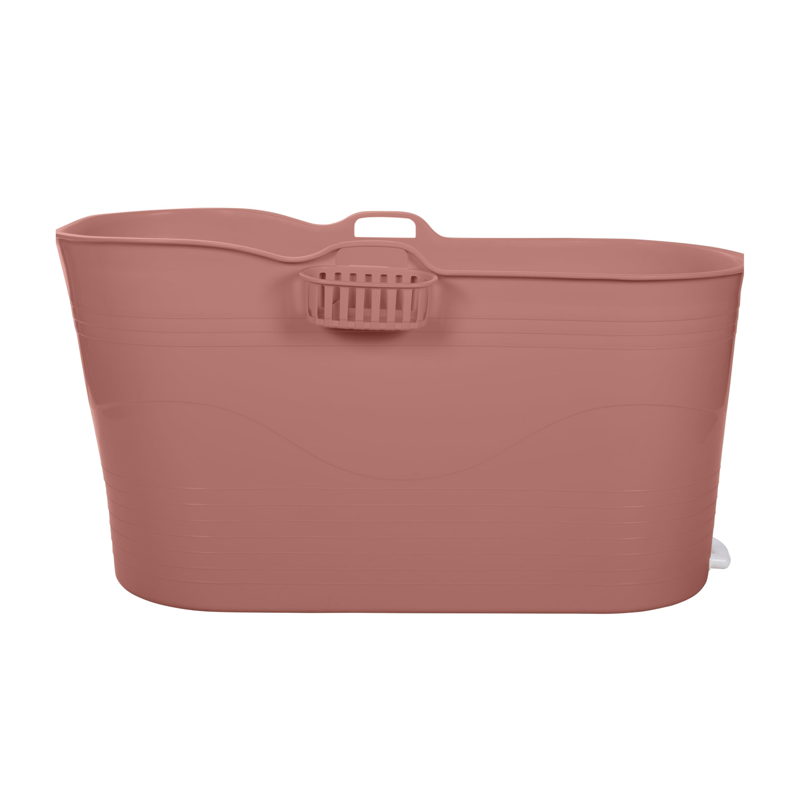 HelloBath® – Bath Bucket XL (Comfort) – 122 cm – Bañera para adultos – Baño de hielo – Manguera de desagüe extensible hasta 3 m – Extras: bandeja, grifo y funda protectora - Terracota