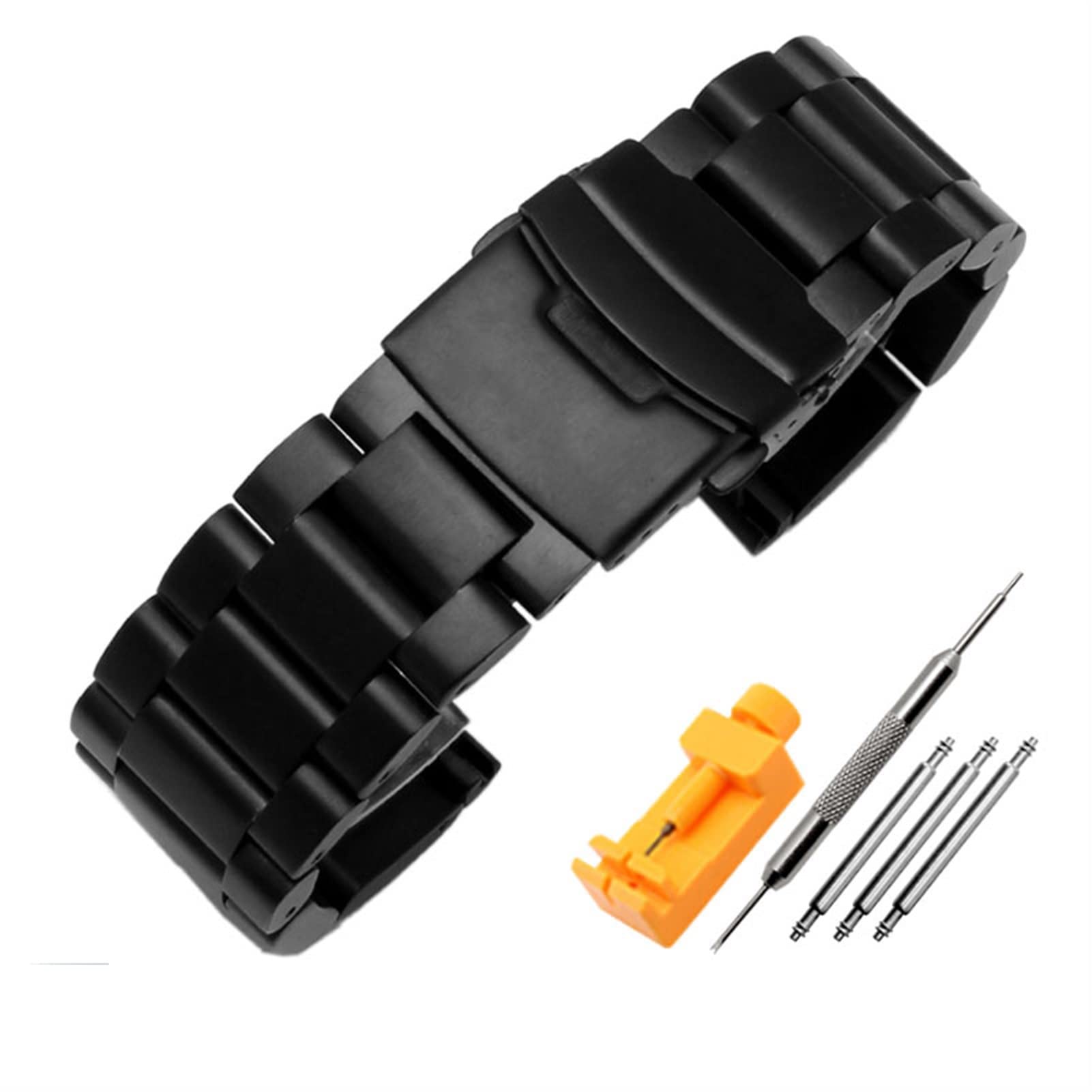 Cinturini per Orologi in Acciaio Inossidabile di Grandi Dimensioni con Ispessimento Solido 5,5 mm Argento Nero 22 mm 24 mm 26 mm Cinturino in Metallo Opaco Cinturino da Polso