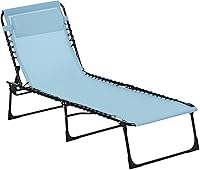 Vista 20 de Outsunny Juego de 2 tumbonas plegables, sillas de bronceado para patio, tumbona para exteriores con respaldo reclinable de 4 posiciones, asiento