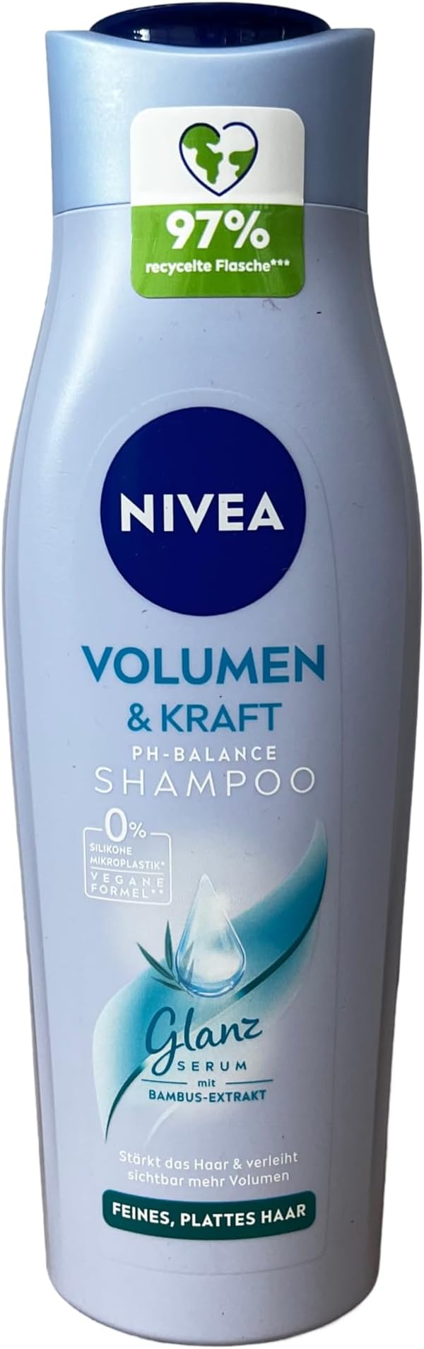 Nivea Volume & Strength Mild Shampoo, 250 ml - Nourishing & Volumising Shampoo with Bamboo Extract - Hair Shampoo for Visibly More Volume