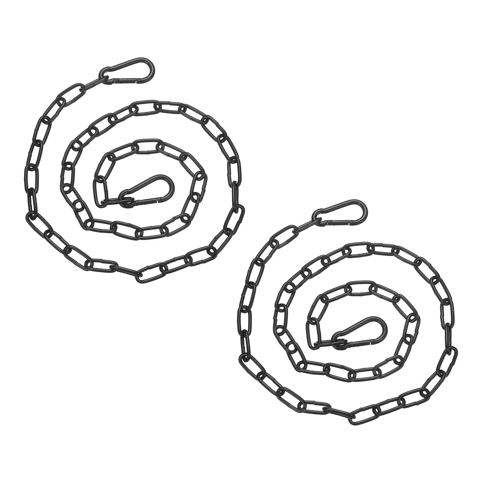 PATIKIL 2 Pcs Gate Chain Lock, 34 in x 2.5mm Chain Dia Alloy Steel Hanging Chain Lock with 2 Open Clasps for Stall Barn Fence Gate Hammock Swing Punching Bags Sandbag Yoga Gym, Black
