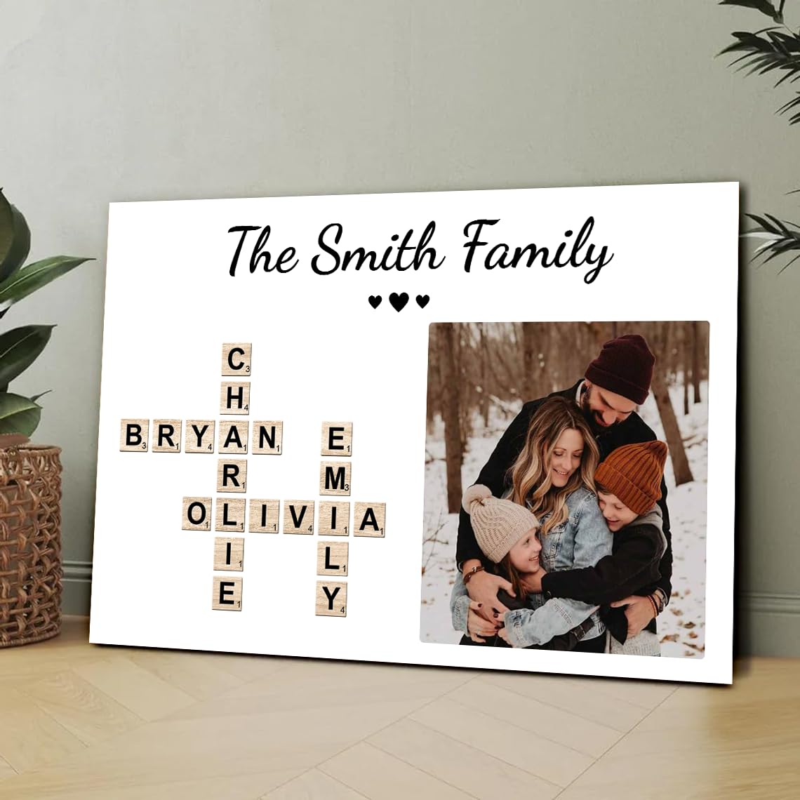Amazon.com: KOLMALK Personalized Family Name Crossword Puzzle Wall Art ...