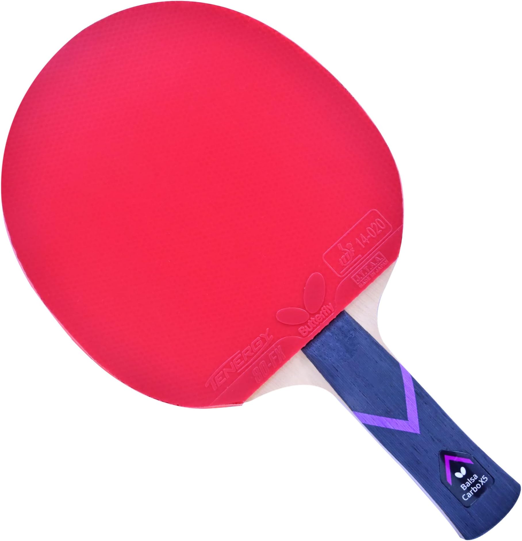 Butterfly Balsa Carbo X5 Pro-Line Table Tennis Racket - The Softness Of Balsa And The Hardness Of Carbon - Recommended For Advanced Tournament Level Play - Pro-Line Series