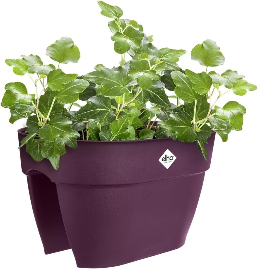 elho Vibia Campana Flower Bridge 40 Planter for Balcony and Outdoor Use Diameter 39.0 x H 22.0 cm Purple/Maple Purple