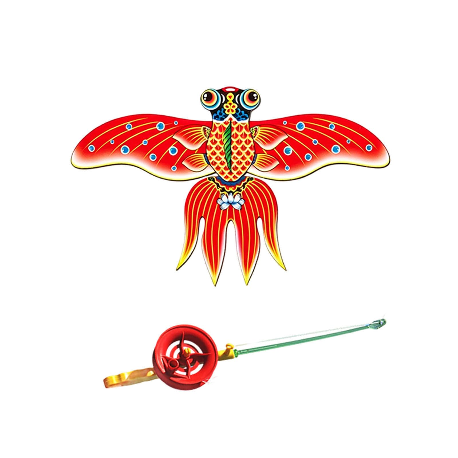 Kites for Kids Ages 4-8 Easy to Fly, Fishing Rod Kite Set with Dynamic Blue Eagle Design, Telescopic Pole for Outdoor Play, Children's Flying Toy with Adjustable Line