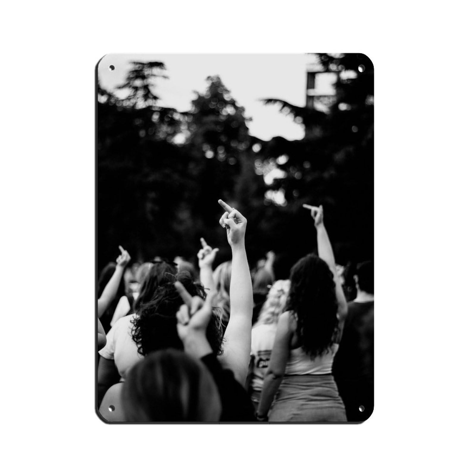 Middle Finger Poster, Feminist Art, Girl Power Tin Sign Vintage Metal Pub Club Cafe Bar Home Wall Art Decoration Poster Retro 12x16inch(30x40cm)