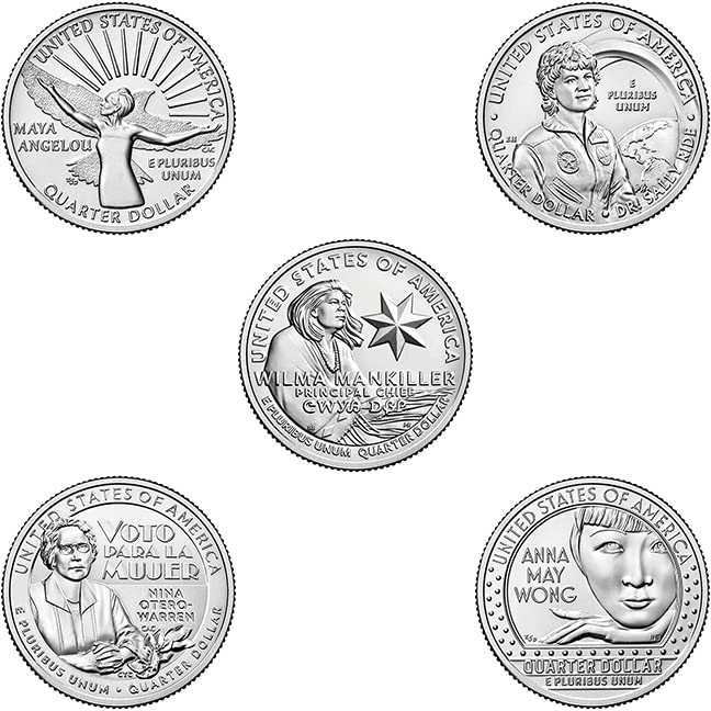 2022 S BU All 5 American Women Quarters Choice Uncirculated US Mint 5 Coin Set