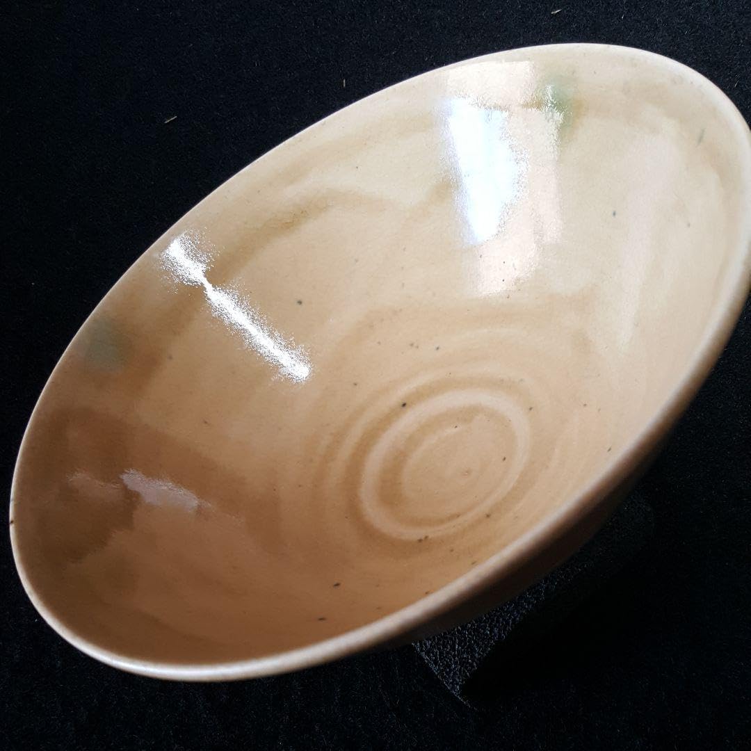 Amazon.co.jp: 茶道黄瀬戸 瀬戸焼 抹茶茶碗 平茶碗 銘品 抹茶の映える  