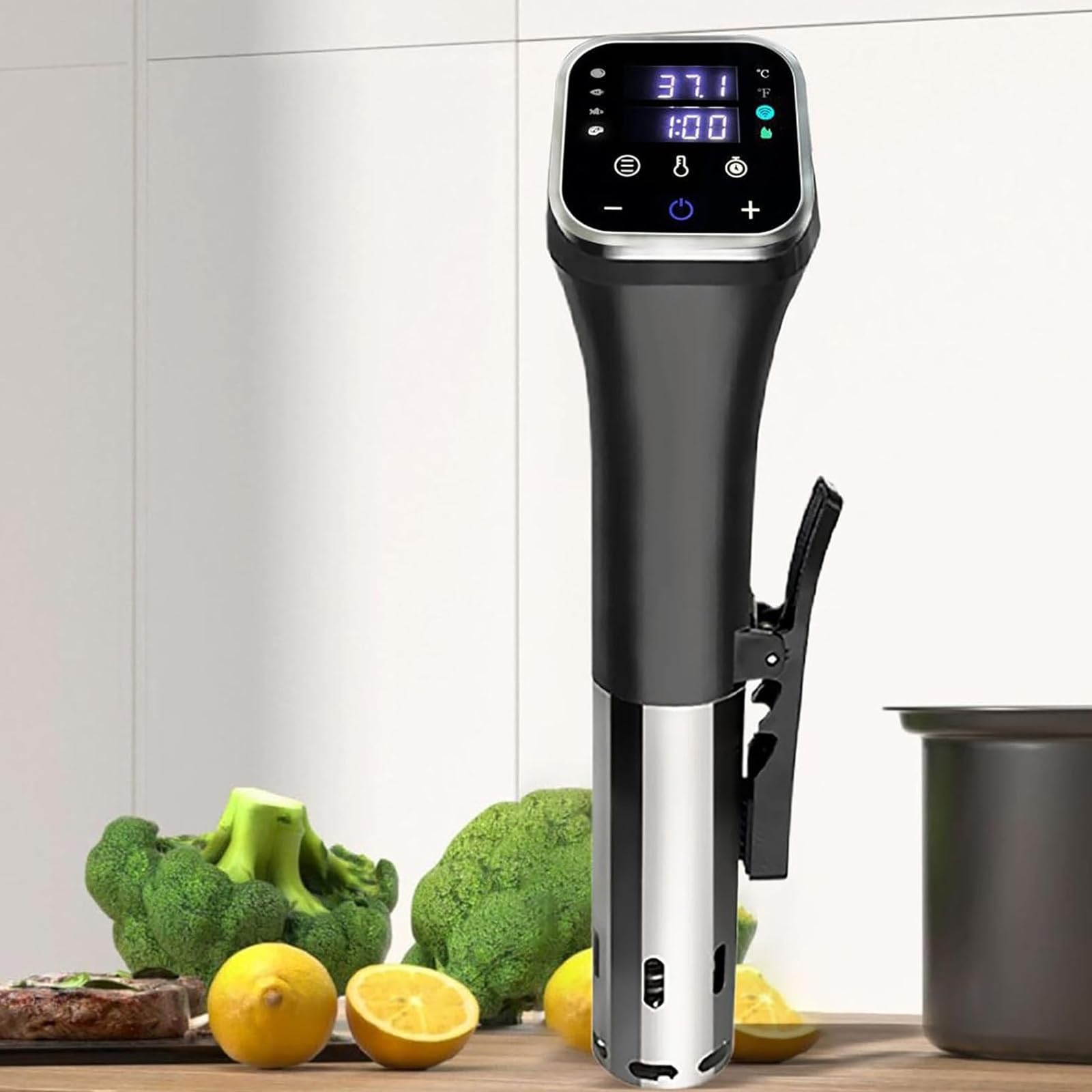 Pałeczka do gotowania sous vide, urządzenie do gotowania sous vide z ekranem dotykowym i wieloma zabezpieczeniami, precyzyjna temperatura i timer, do steków, drobiu, ryb i jajek