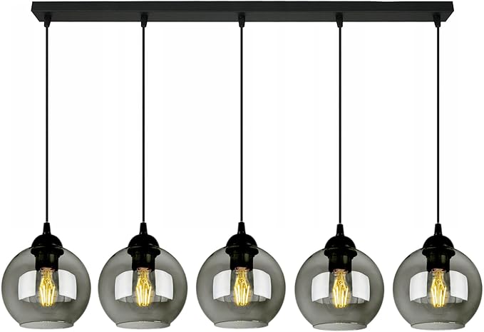 FKL DESIGN Home Deco Plafondlamp, hanglamp, hanglamp, wandlamp, tafellamp, hanglamp, bol, zwart, grijs, witte lamp uit serie 830N100 verschillende uitvoeringen (BZ5)