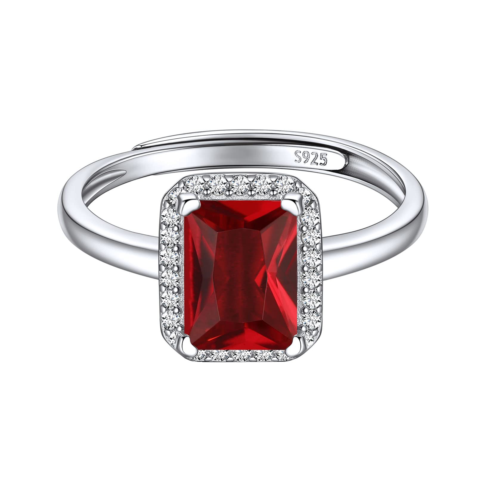 ChicSilver Anello Donna Argento 925 Regolabile con 12 Mesi Pietra Portafortuna, Anelli Donna Regolabili Confezione Regalo