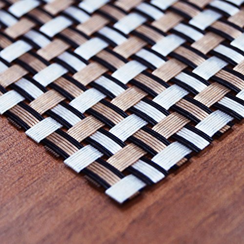 Image of Story@Home PVC Heat Resistant Placemat Washable Non-Slip Table Mats Set of 4 for Dining Kitchen Restaurant Table Decoration, (45x30 cm, Checks) - Copper