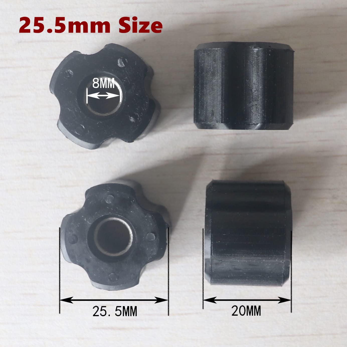 Paquet de 10 bagues de roulement d'huile d'arbre compatibles avec les débroussailleuses diamètre extérieur 23,5 mm 24,5 mm 25,5 mm diamètre intérieur 8 mm Compatible avec tubes de 26 mm 28 mm(25.5MM)