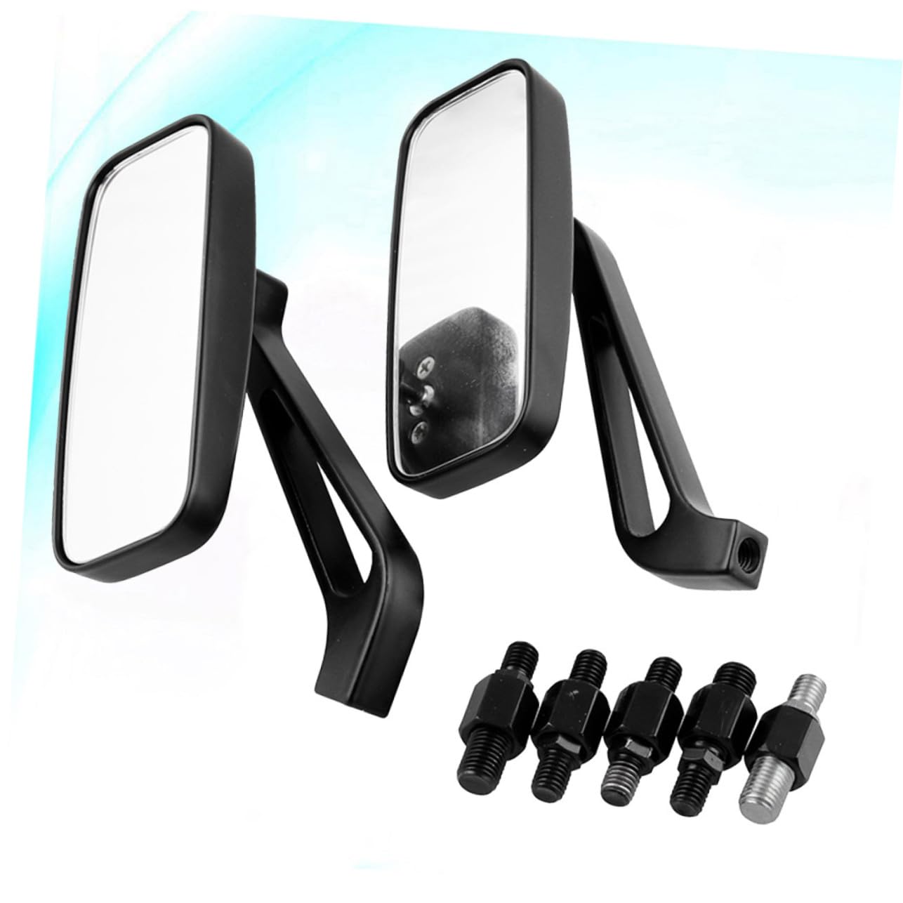 Specchietto Retrovisore Moto Manubrio 1 Paio Metallo Nero