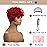 MOONSHOW Short Red Curly Wigs for Black Women Red Pixie Cut Wig with Bangs Natural Curly Synthetic Short Hair Wigs Pixie Wig for Women