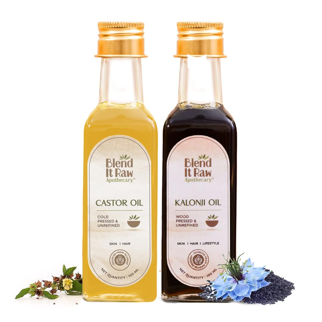 Blend It Raw Apothecary Kalonji Oil & Castor Oil Combo for Hair Growth- 200ml (Pack of 2), 100ml Each-image-11