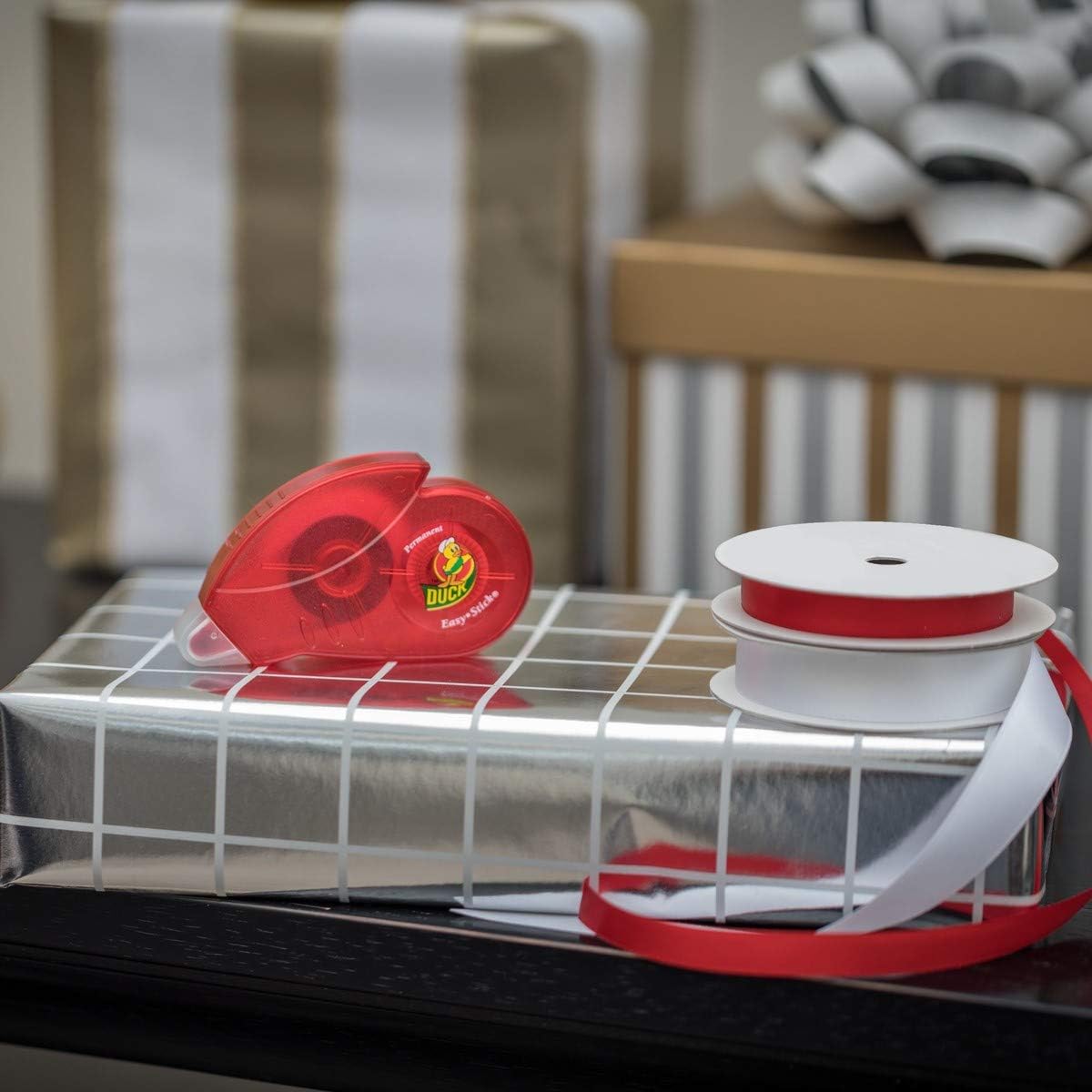 Duck 280307 Brand Easy-Stick Double Stick Adhesive Roller, 0.31" x 255.6", 4-Pack of Rollers, Red, 286750 : Scrapbooking Adhesive : Office Products