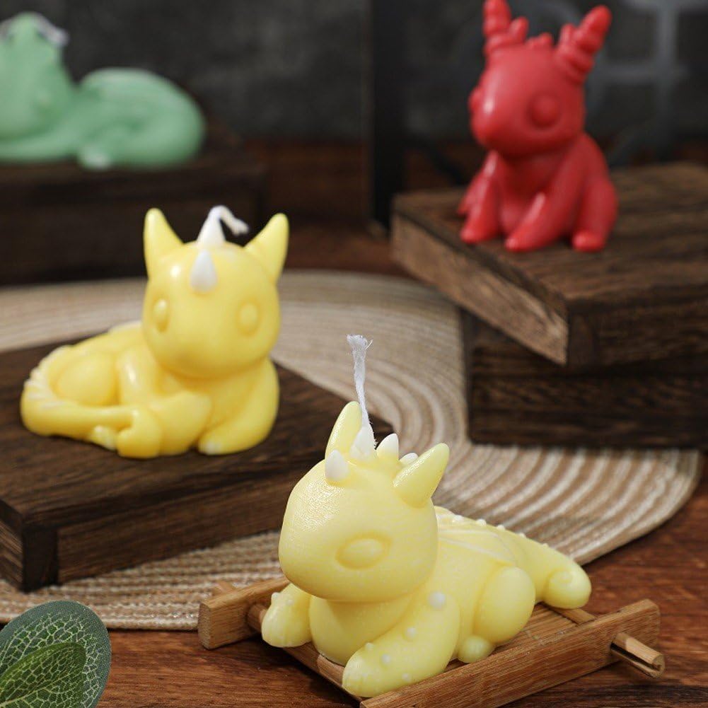 4 szt. 3D smok forma śliczny smok świeca forma 3d smok dziecko silikonowa forma żywica ciasto kremówka forma glina żywica formy do robienia świec