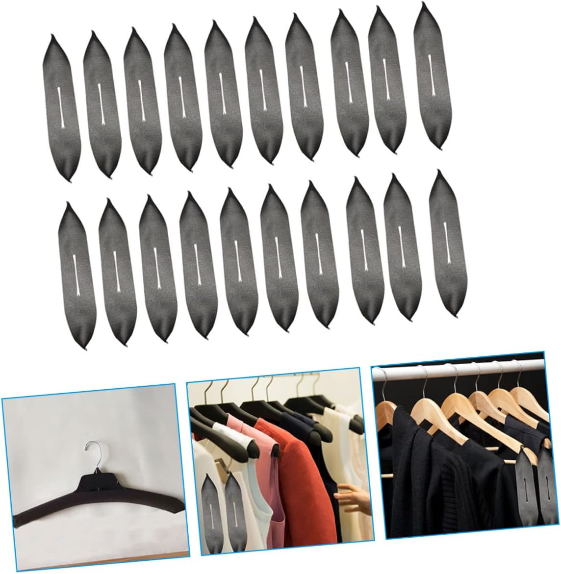 DOITOOL 250pcs - Hanger Sponge Cover Pads for Clothes Rack Non-Skid Garment Protector Strips for Suits Easy to Install Home Hanger Accessory