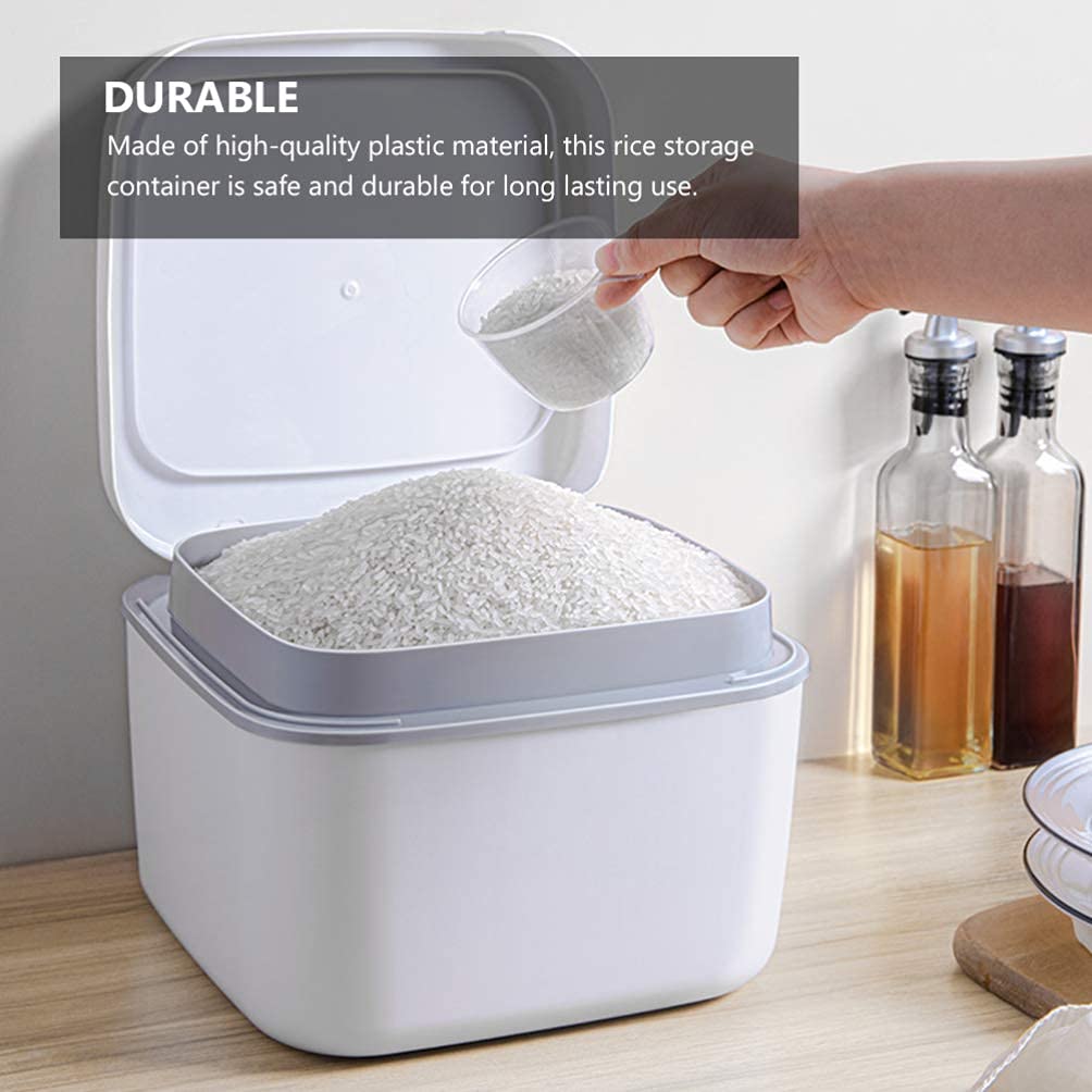 BERTY·PUYI Contenedor De Almacenamiento De Arroz Contenedores De Cereales Dispensador 5 KG Contenedores Herméticos De Almacenamiento De Alimentos Contenedores De Almacenamiento De Despensa De Cocina