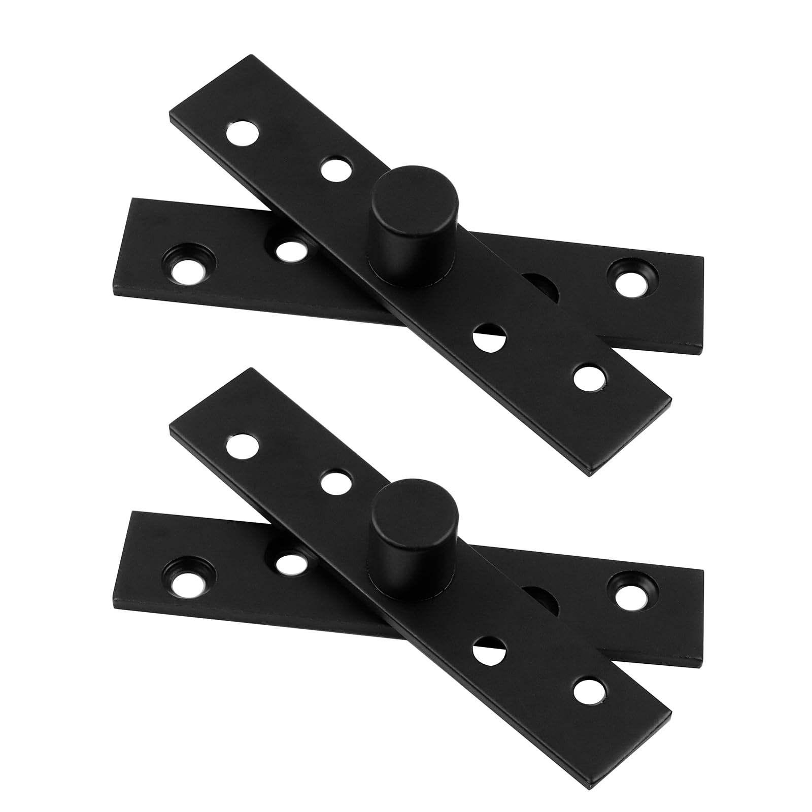 Woogim 2 Set Stainless Steel Central-Axes Rotating Hinge Hidden Door Pivot Hinges for Door Hinges 95.5 * 19mm Black