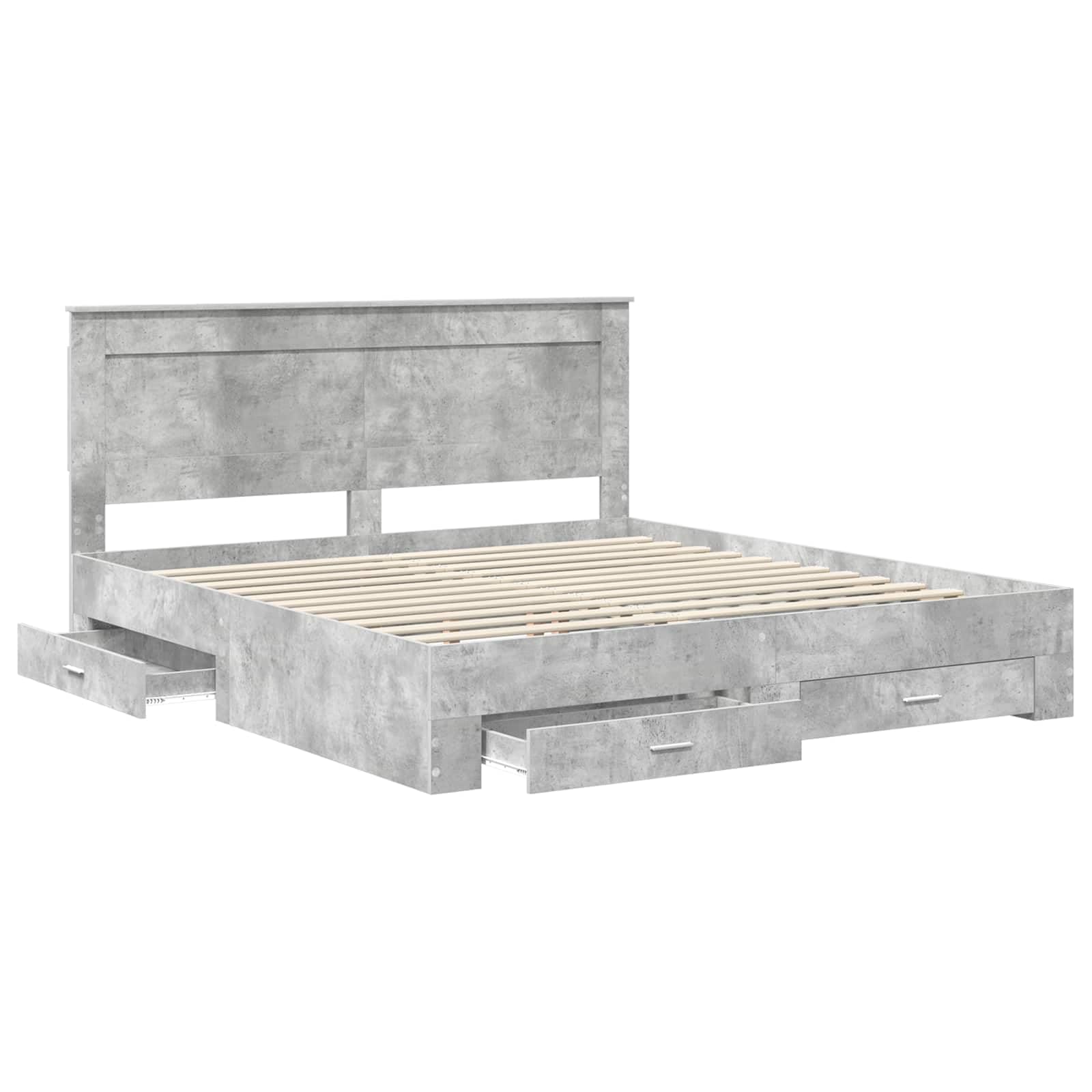 vidaXL Estructura de Cama con cajón con cabecera Madera contrachapada, Diseño de Dormitorio Moderno, soluciones de Almacenamiento, Cama Elegante, área de Descanso útil, Muebles con Estilo
