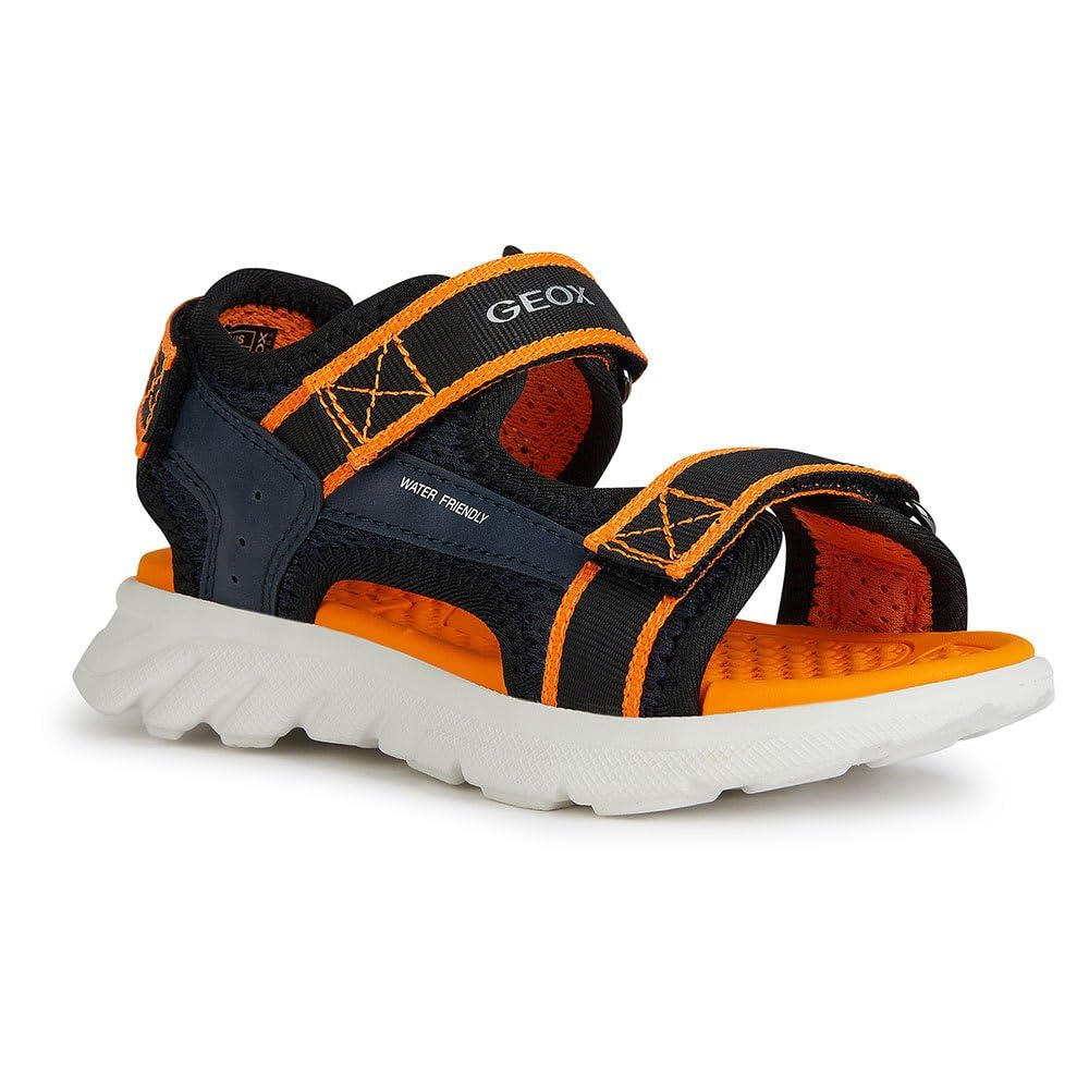 Geox Boys J Airadyum Bo Sandal, Navy Orange, 2.5 UK