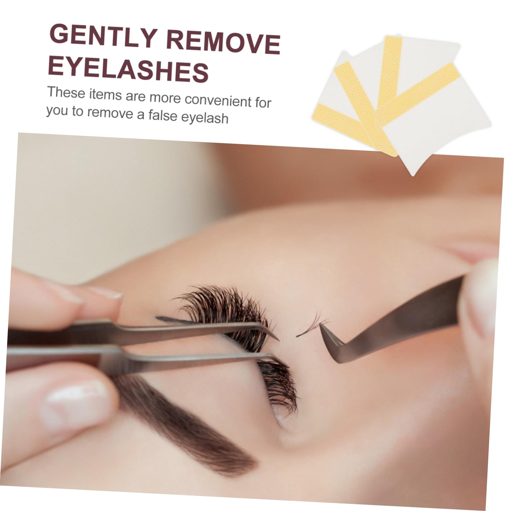 IWOWHERO 400pcs Eyelash Removal Pads Cotton Makeup Remover Sheets for Lash Extension Grafting Tool Accessory Safe Easy to Use