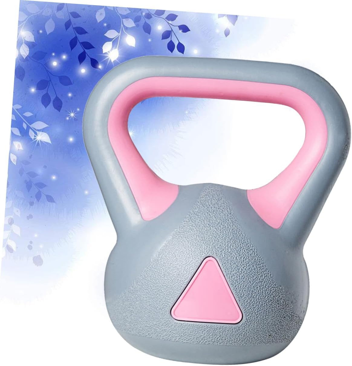 Women’s Fixed 4kg Kettlebell Rubberized Gray Pink for Fitness Training Strength Exercise Home Workout