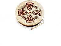 Vista 6 de Waltons Bodhrán 18 pulgadas (Brosna Cross) - Instrumento irlandés hecho a mano - Tono nítido y musical - Batidor de madera dura incluido con compra