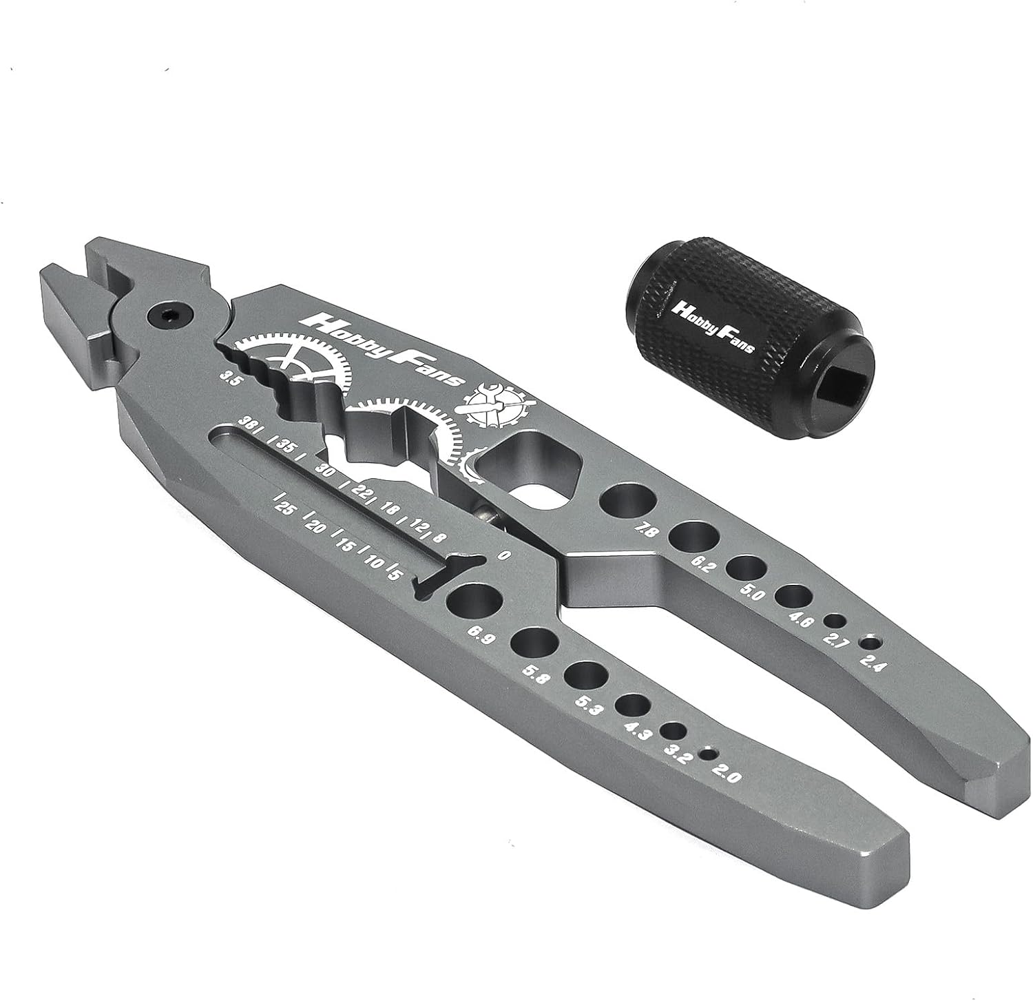 Hobby Fans Metal Shock Absorber Pliers Rod Ball Clamp & Ball Joint Wrench Multi-Function RC Tool Combo Set for 1/8 1/10 RC Car, Titanium