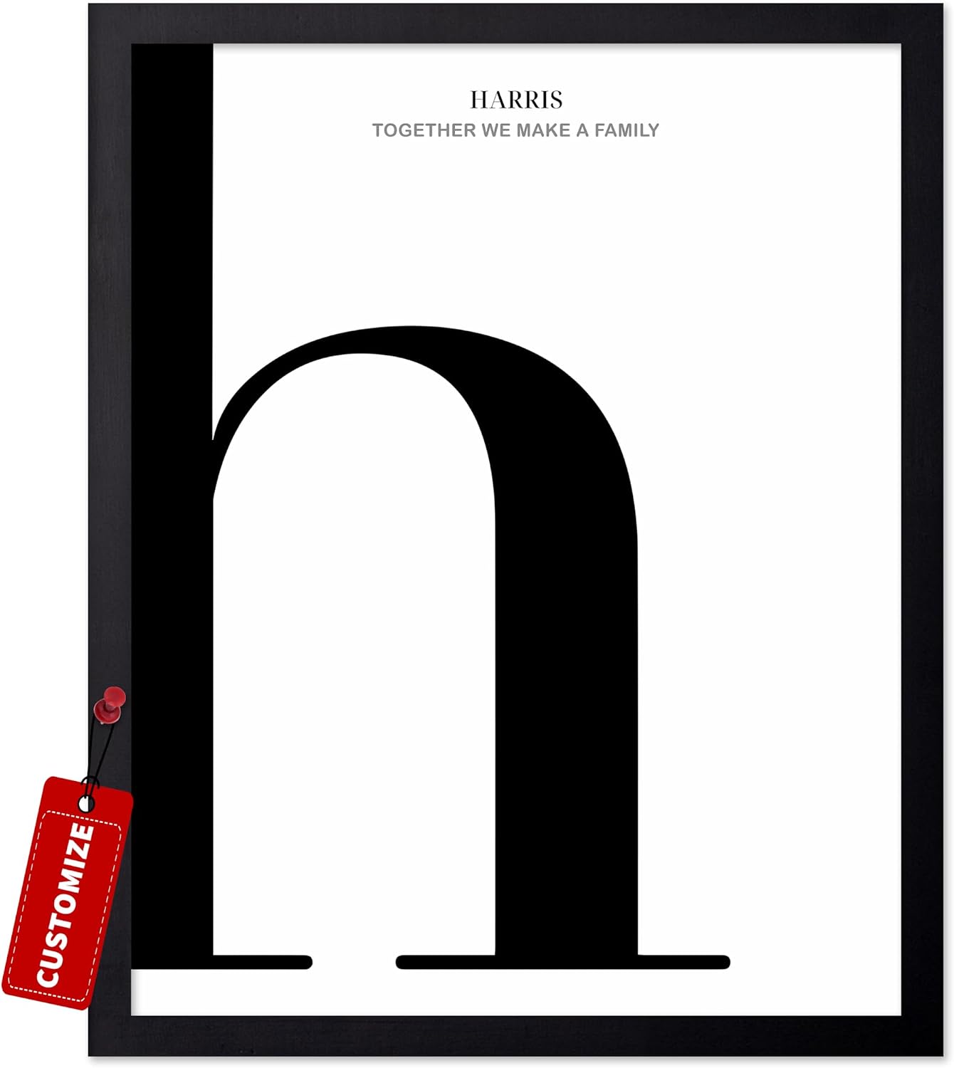 Poster Master Personalized Letter G Print, Customized Family Name Poster and Canvas, Typography Art, Gift for Parents, Relatives, Available in 8x10 to 30x40