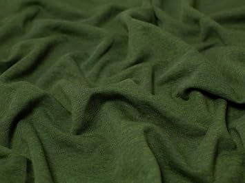 Minerva Crafts Melange Sweatshirting Fabric Dark Olive - per Yard