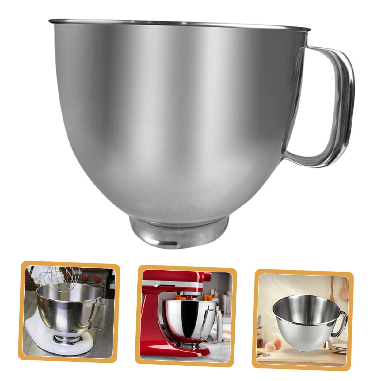 Kisangel Ciotola Per Impastatrice in Acciaio Resistente Da 4,7 Litri Compatibile Con Kitchenaid