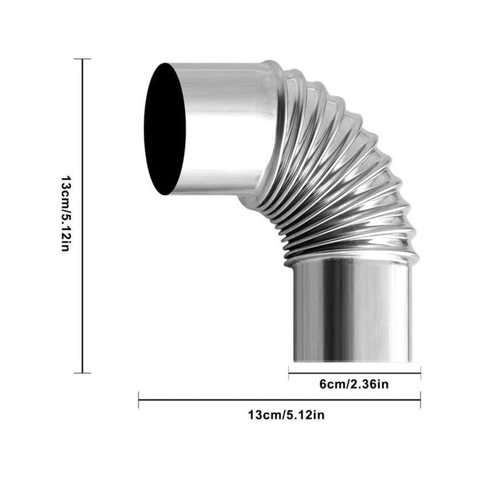 60/75 mm stal nierdzewna 90 stopni łokieć wkładka kominowa wygięcie 90 stopni Multi kominek rura piknikowa kuchenka kempingowa komin (7,5 cm)